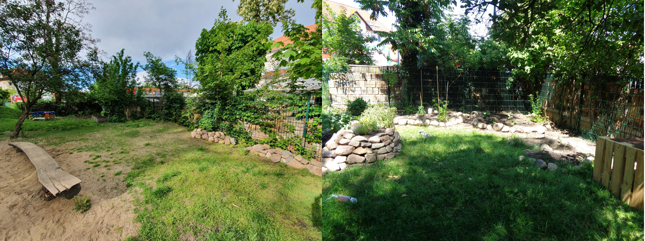 Vorher-Nachher: Der Nutz- und Naschgarten der Kita Karl-Heine-Straße